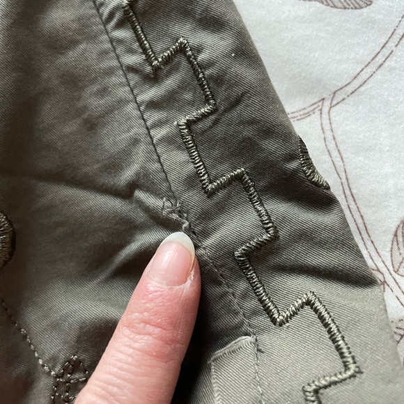 Lucy Paris Floral Embroidered Taupe Olive Skirt Large Goblincore Fairycore Boho - Picture 5 of 9